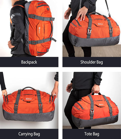 Convertible Duffel Backpack Weekender Gym Bag with Shoe Compartment | Available in 45L, 55L, 65L, 80L Multiple Capacities