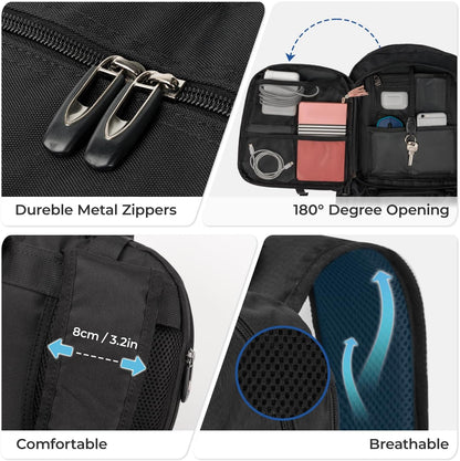 17.3 Inch gym backpack with Shoe Compartment,60L Water Resistant Anti Theft Backpacks with USB Charging Port, Airline Approved Carry on Bag Multiple Compartments,for Men Women Travel