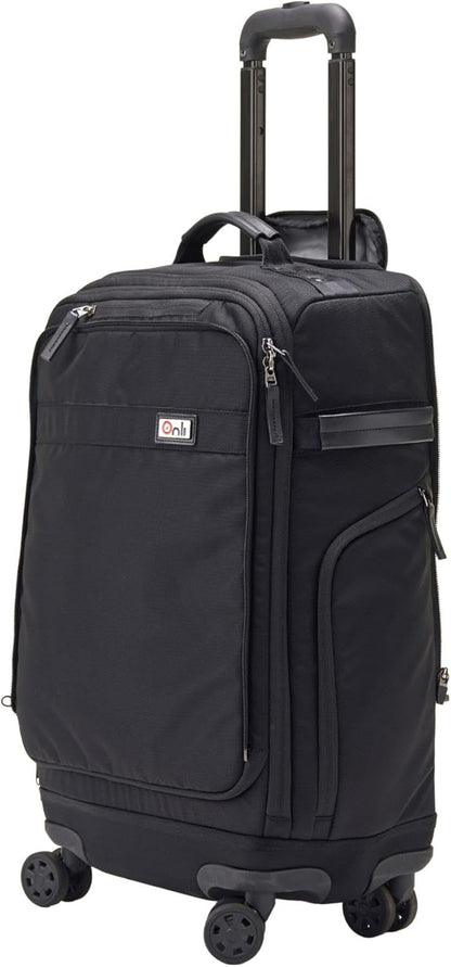 Trilogy Expandable Spinner (Black): Fits under-seat on most airplanes. Two convenient side pockets! Expandable, with solid base for strength and stability. 4-wheel design glides through airports!