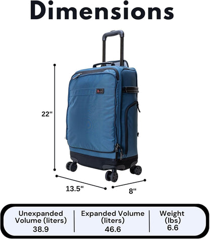 Trilogy Expandable Spinner (Black): Fits under-seat on most airplanes. Two convenient side pockets! Expandable, with solid base for strength and stability. 4-wheel design glides through airports!