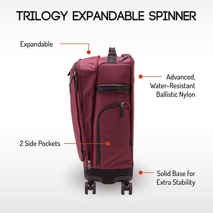 Trilogy Expandable Spinner (Black): Fits under-seat on most airplanes. Two convenient side pockets! Expandable, with solid base for strength and stability. 4-wheel design glides through airports!
