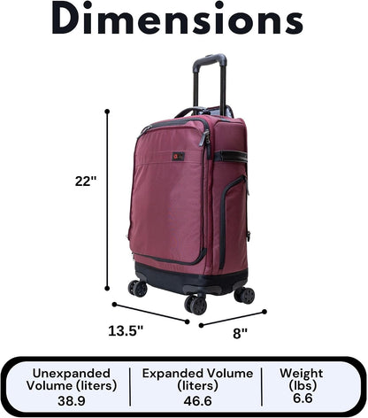Trilogy Expandable Spinner (Black): Fits under-seat on most airplanes. Two convenient side pockets! Expandable, with solid base for strength and stability. 4-wheel design glides through airports!
