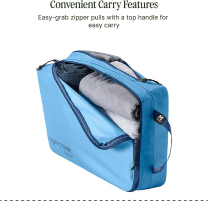 Pack-It Isolate Clean/Dirty Packing Cube - Dual Compartment Packing Cubes for Optimizing Luggage Space - Lightweight - Recycled Fabric - Washable - Medium - Blue Dawn