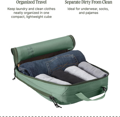Pack-It Isolate Clean/Dirty Packing Cube - Dual Compartment Packing Cubes for Optimizing Luggage Space - Lightweight - Recycled Fabric - Washable - Medium - Blue Dawn