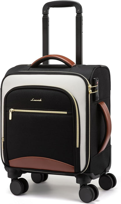 Underseat Carry On Luggage With Wheels, 16 Inch Softside Underseat Luggage Spinner, 18x14x8 inches Travel Bag With TSA Lock, Water-Resistant Lightwhight Personal Item for Travel