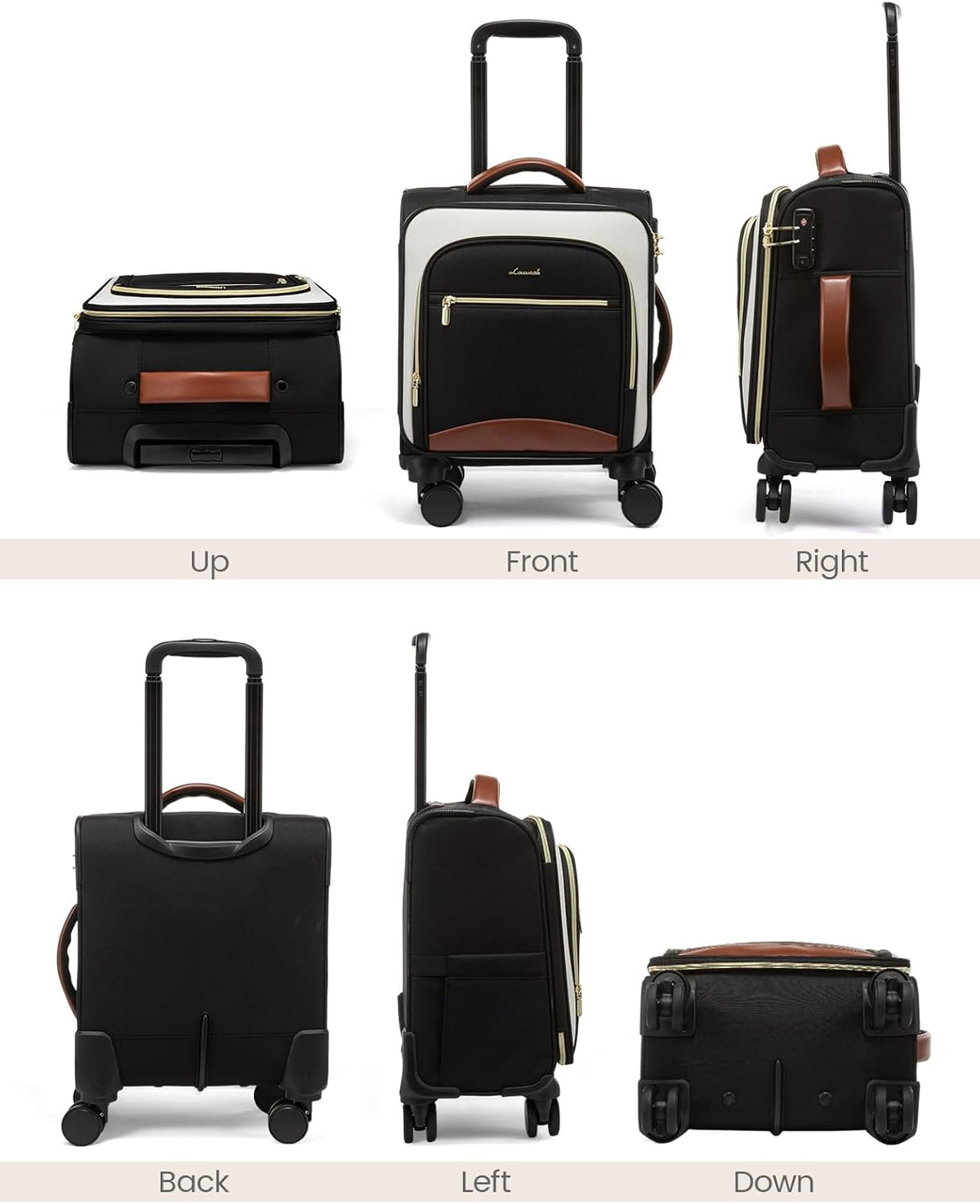 Underseat Carry On Luggage With Wheels, 16 Inch Softside Underseat Luggage Spinner, 18x14x8 inches Travel Bag With TSA Lock, Water-Resistant Lightwhight Personal Item for Travel