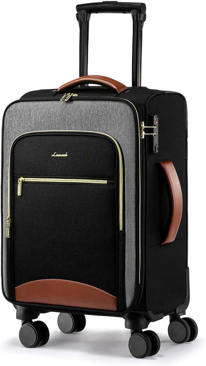 Underseat Carry On Luggage With Wheels, 16 Inch Softside Underseat Luggage Spinner, 18x14x8 inches Travel Bag With TSA Lock, Water-Resistant Lightwhight Personal Item for Travel