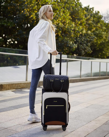 Underseat Carry On Luggage With Wheels, 16 Inch Softside Underseat Luggage Spinner, 18x14x8 inches Travel Bag With TSA Lock, Water-Resistant Lightwhight Personal Item for Travel