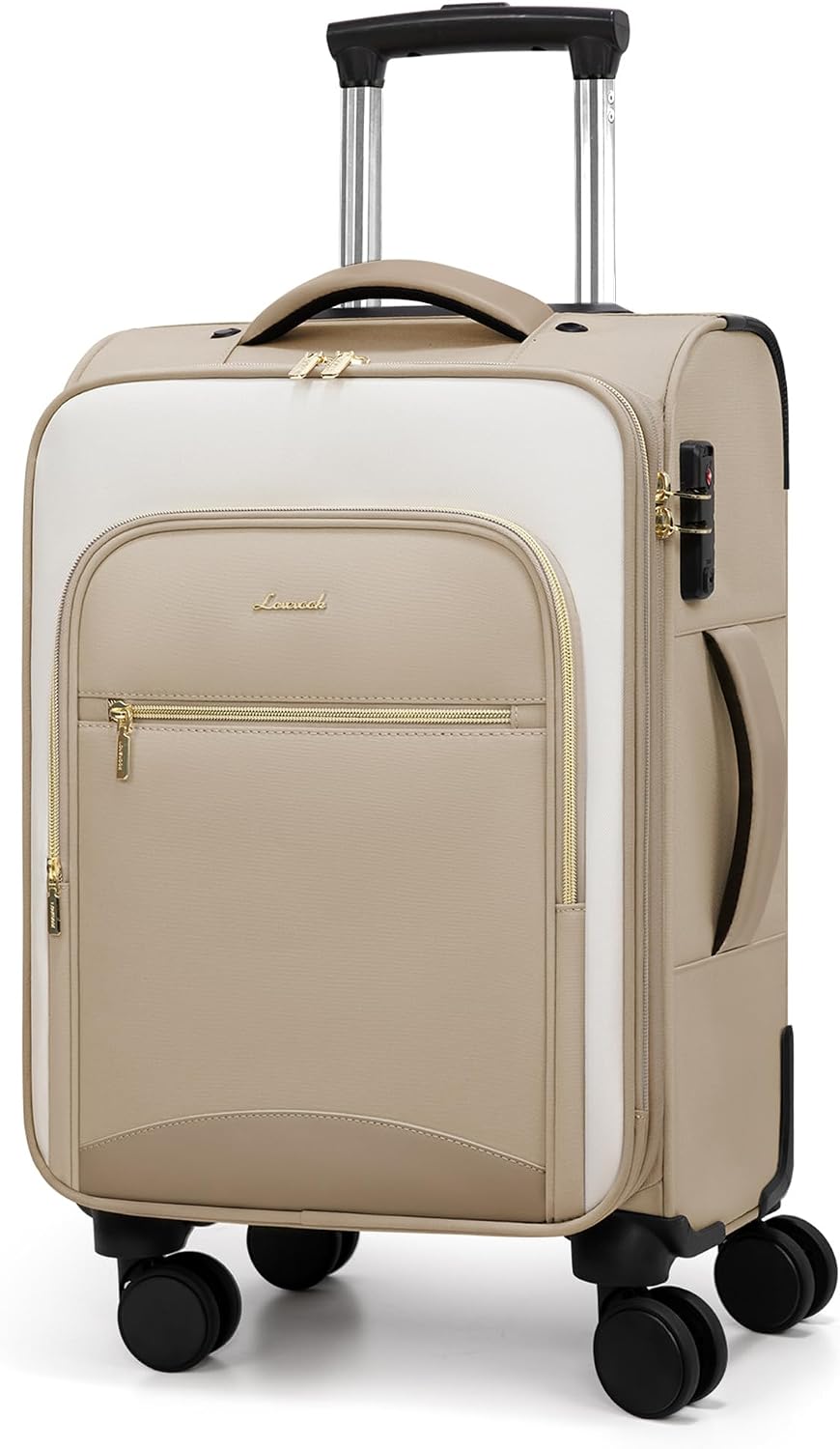 Underseat Carry On Luggage With Wheels, 16 Inch Softside Underseat Luggage Spinner, 18x14x8 inches Travel Bag With TSA Lock, Water-Resistant Lightwhight Personal Item for Travel