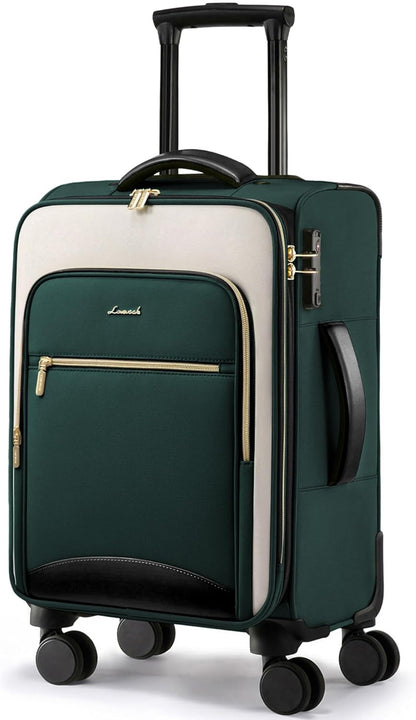 Underseat Carry On Luggage With Wheels, 16 Inch Softside Underseat Luggage Spinner, 18x14x8 inches Travel Bag With TSA Lock, Water-Resistant Lightwhight Personal Item for Travel