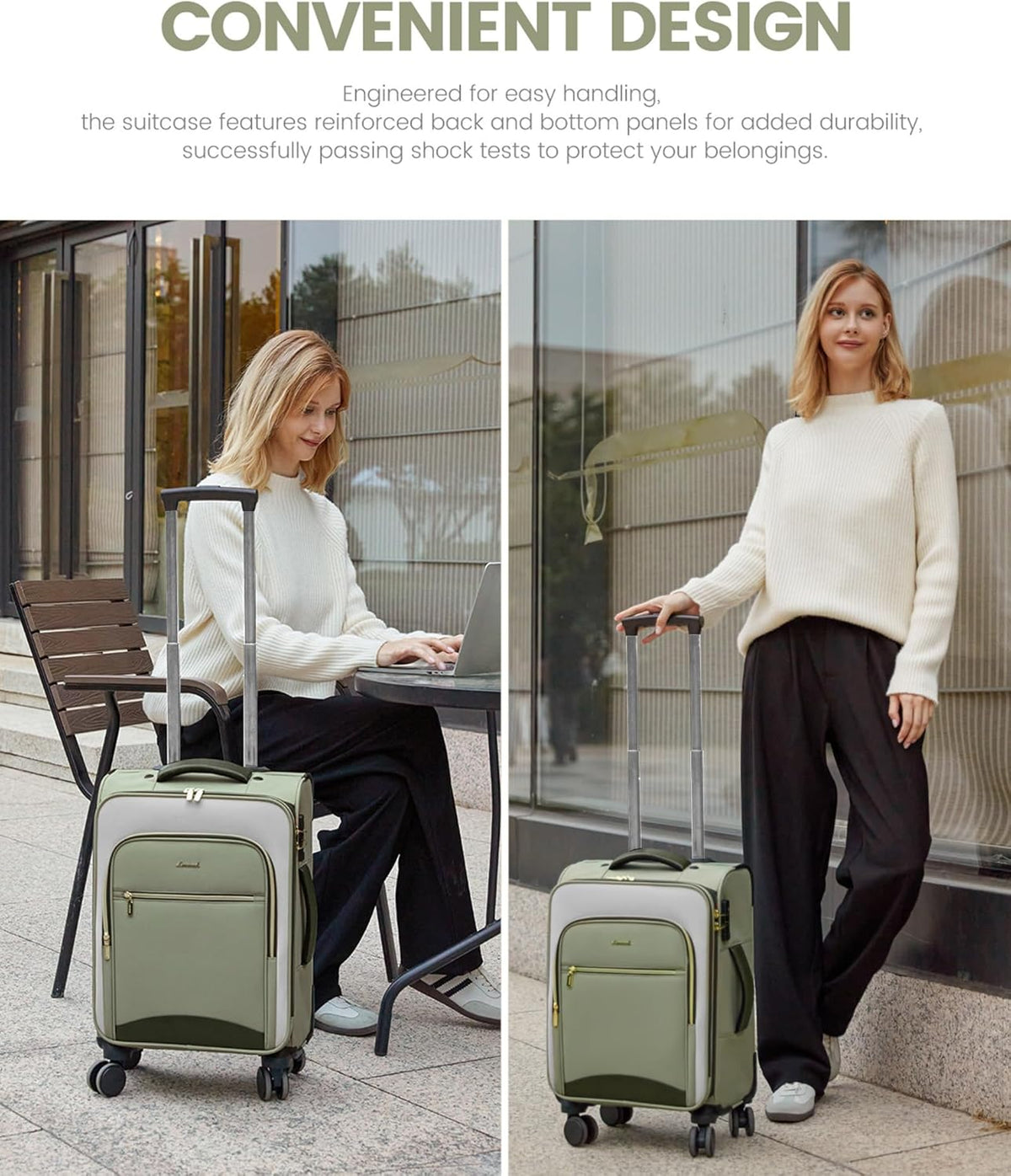 Underseat Carry On Luggage With Wheels, 16 Inch Softside Underseat Luggage Spinner, 18x14x8 inches Travel Bag With TSA Lock, Water-Resistant Lightwhight Personal Item for Travel