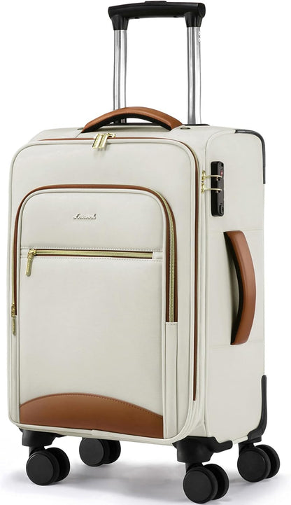 Underseat Carry On Luggage With Wheels, 16 Inch Softside Underseat Luggage Spinner, 18x14x8 inches Travel Bag With TSA Lock, Water-Resistant Lightwhight Personal Item for Travel
