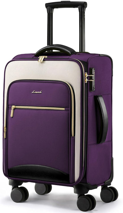 Underseat Carry On Luggage With Wheels, 16 Inch Softside Underseat Luggage Spinner, 18x14x8 inches Travel Bag With TSA Lock, Water-Resistant Lightwhight Personal Item for Travel