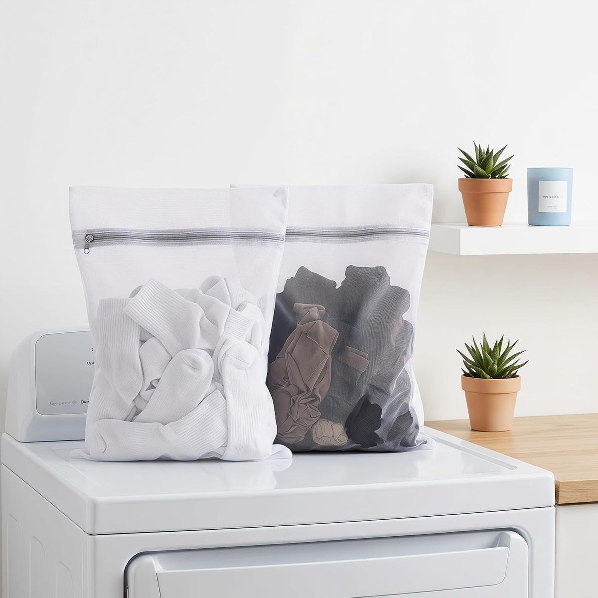 4pcs Zippered Mesh Laundry Bags for Delicates Thick Fade-resistant Gray Mini Pouches for Bras Underwear Socks Portable Organizer for Travel Dorm and Home Washing