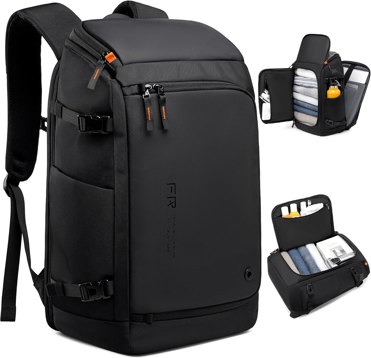 Carry On Travel Backpack for Men 35L, Fits 15.6" Laptop | TSA Approved Laptop Backpack for Men, USB Port & Anti-Theft Pocket, 180° Lay Flat Water-Resistant Business Weekender Daypack