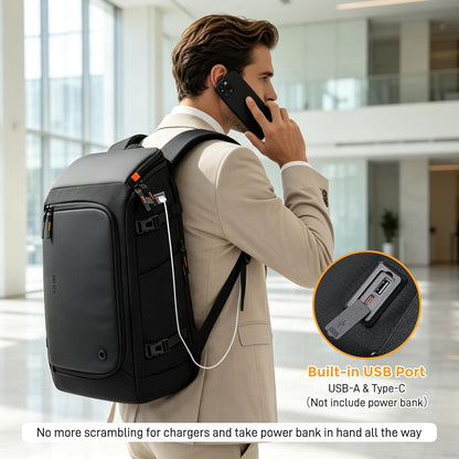 Carry On Travel Backpack for Men 35L, Fits 15.6" Laptop | TSA Approved Laptop Backpack for Men, USB Port & Anti-Theft Pocket, 180° Lay Flat Water-Resistant Business Weekender Daypack