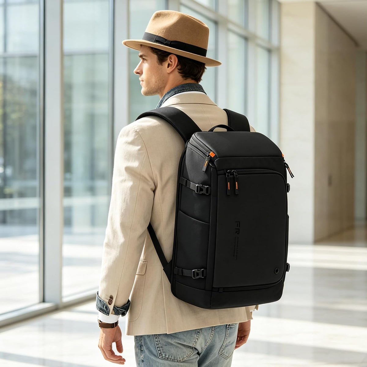 Carry On Travel Backpack for Men 35L, Fits 15.6" Laptop | TSA Approved Laptop Backpack for Men, USB Port & Anti-Theft Pocket, 180° Lay Flat Water-Resistant Business Weekender Daypack