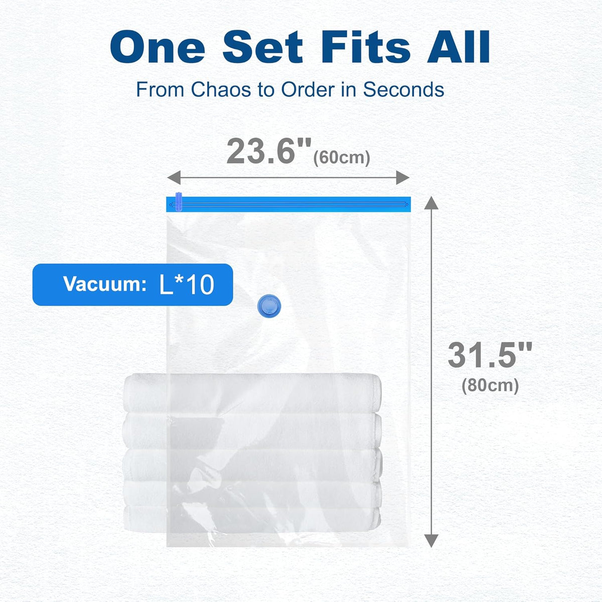 10 Large Vacuum Storage Bags with Pump,Space Saving Vacuum Seal Bags For Clothing Travel, Vacuum Storage Bags For Clothes, Comforters, Blankets, Pillows, Moving, Reusable & Durable,Hand Pump