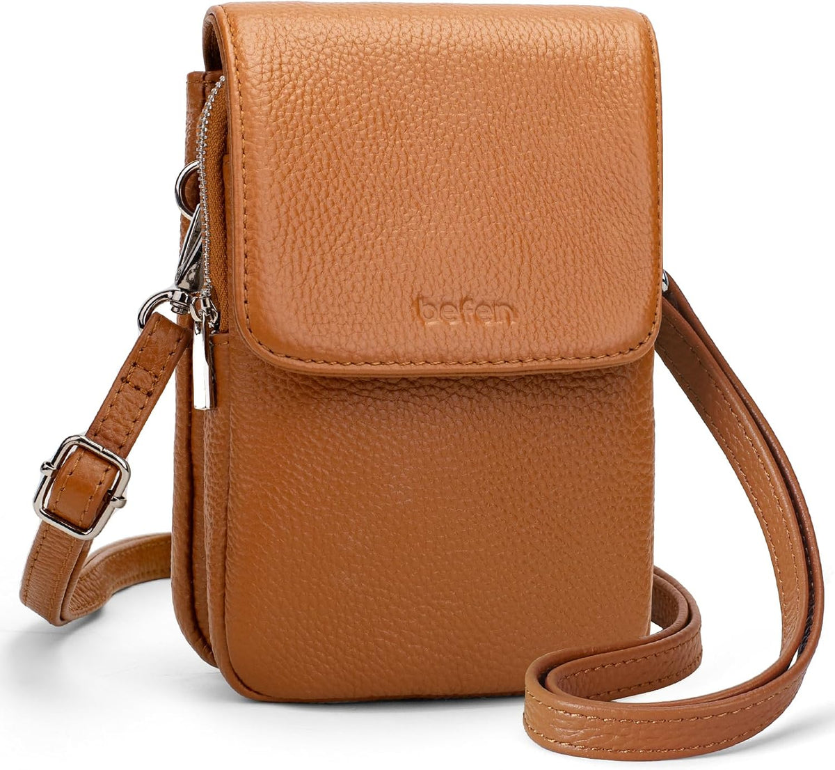 Genuine Leather Crossbody Bags for Women, Cell Phone Cross body Purse Bag with RFID Blocking Card Slots