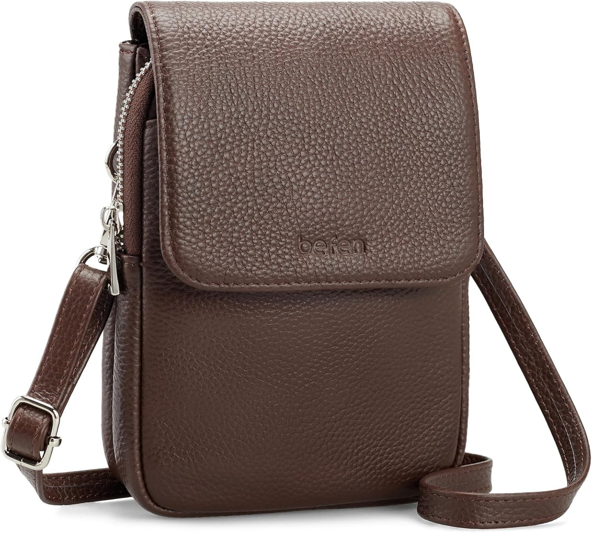 Genuine Leather Crossbody Bags for Women, Cell Phone Cross body Purse Bag with RFID Blocking Card Slots