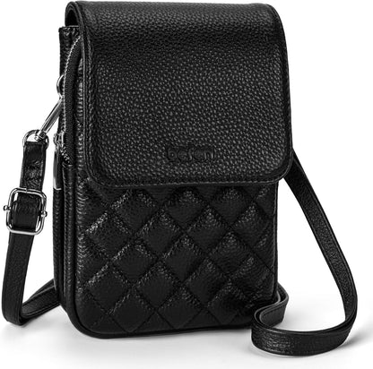 Genuine Leather Crossbody Bags for Women, Cell Phone Cross body Purse Bag with RFID Blocking Card Slots