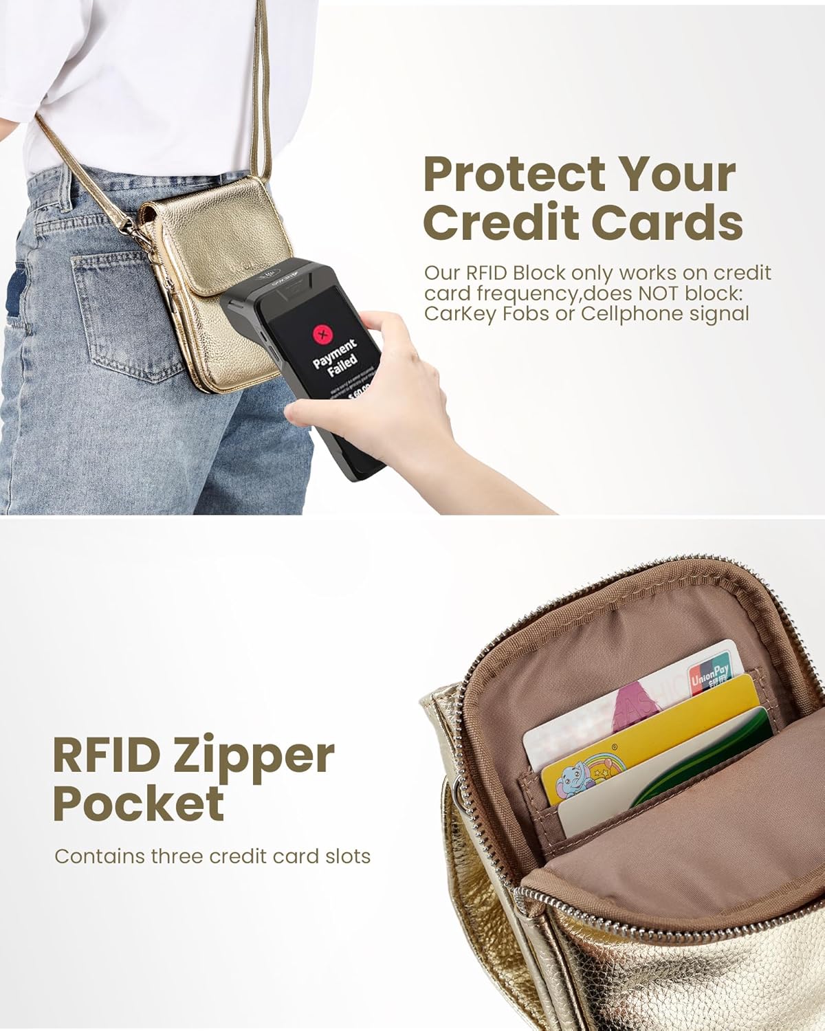 Genuine Leather Crossbody Bags for Women, Cell Phone Cross body Purse Bag with RFID Blocking Card Slots