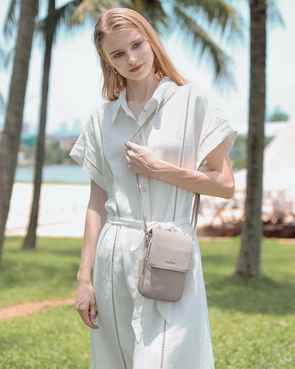 Genuine Leather Crossbody Bags for Women, Cell Phone Cross body Purse Bag with RFID Blocking Card Slots