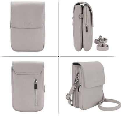 Genuine Leather Crossbody Bags for Women, Cell Phone Cross body Purse Bag with RFID Blocking Card Slots