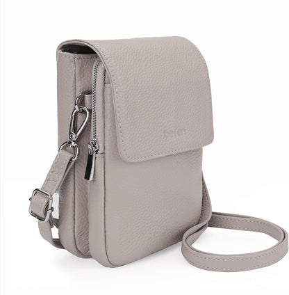 Genuine Leather Crossbody Bags for Women, Cell Phone Cross body Purse Bag with RFID Blocking Card Slots