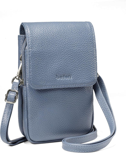 Genuine Leather Crossbody Bags for Women, Cell Phone Cross body Purse Bag with RFID Blocking Card Slots