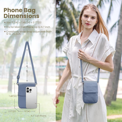 Genuine Leather Crossbody Bags for Women, Cell Phone Cross body Purse Bag with RFID Blocking Card Slots