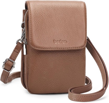 Genuine Leather Crossbody Bags for Women, Cell Phone Cross body Purse Bag with RFID Blocking Card Slots