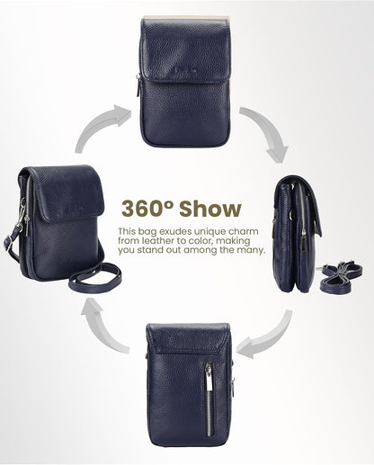 Genuine Leather Crossbody Bags for Women, Cell Phone Cross body Purse Bag with RFID Blocking Card Slots