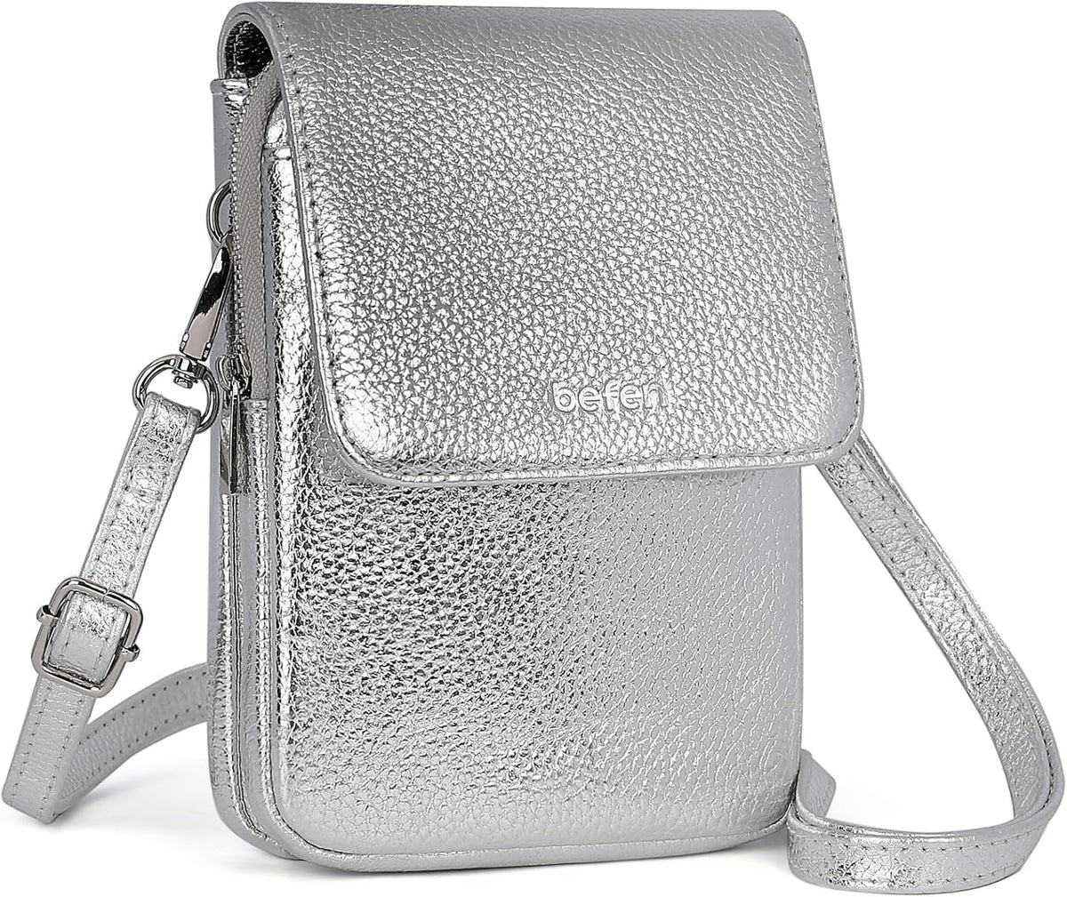 Genuine Leather Crossbody Bags for Women, Cell Phone Cross body Purse Bag with RFID Blocking Card Slots