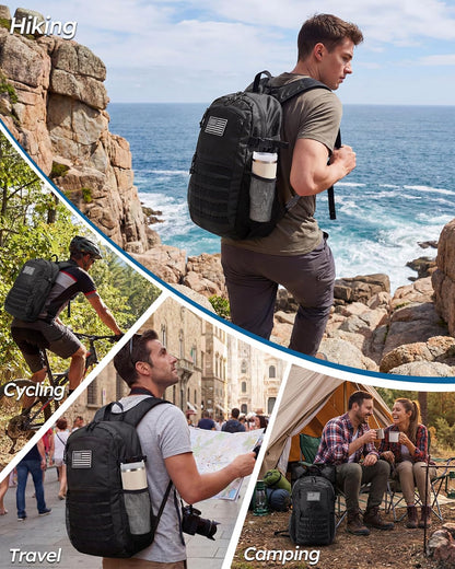 Small 20L Foldable Hiking Daypack for Men Women – Ultra Lightweight Tactical Packable Backpack for Travel, Camping Outdoor, Blue