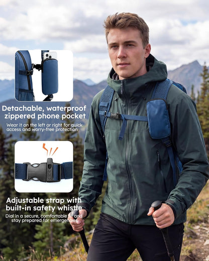 Small 20L Foldable Hiking Daypack for Men Women – Ultra Lightweight Tactical Packable Backpack for Travel, Camping Outdoor, Blue