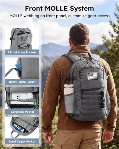 Small 20L Foldable Hiking Daypack for Men Women – Ultra Lightweight Tactical Packable Backpack for Travel, Camping Outdoor, Blue