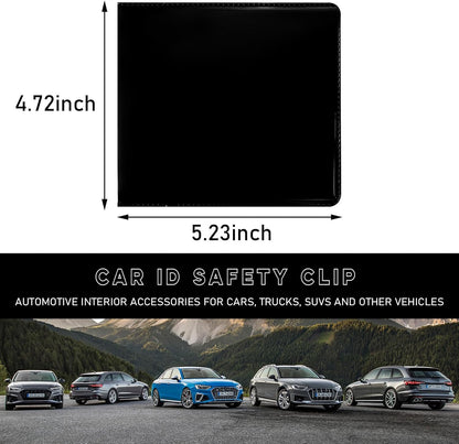 Car Registration and Insurance Holder, 5.2"× 4.7" Premium Auto Glove Box Organizer with Closure, Essential Vehicle Document Holder for Card, Driver License (Red)