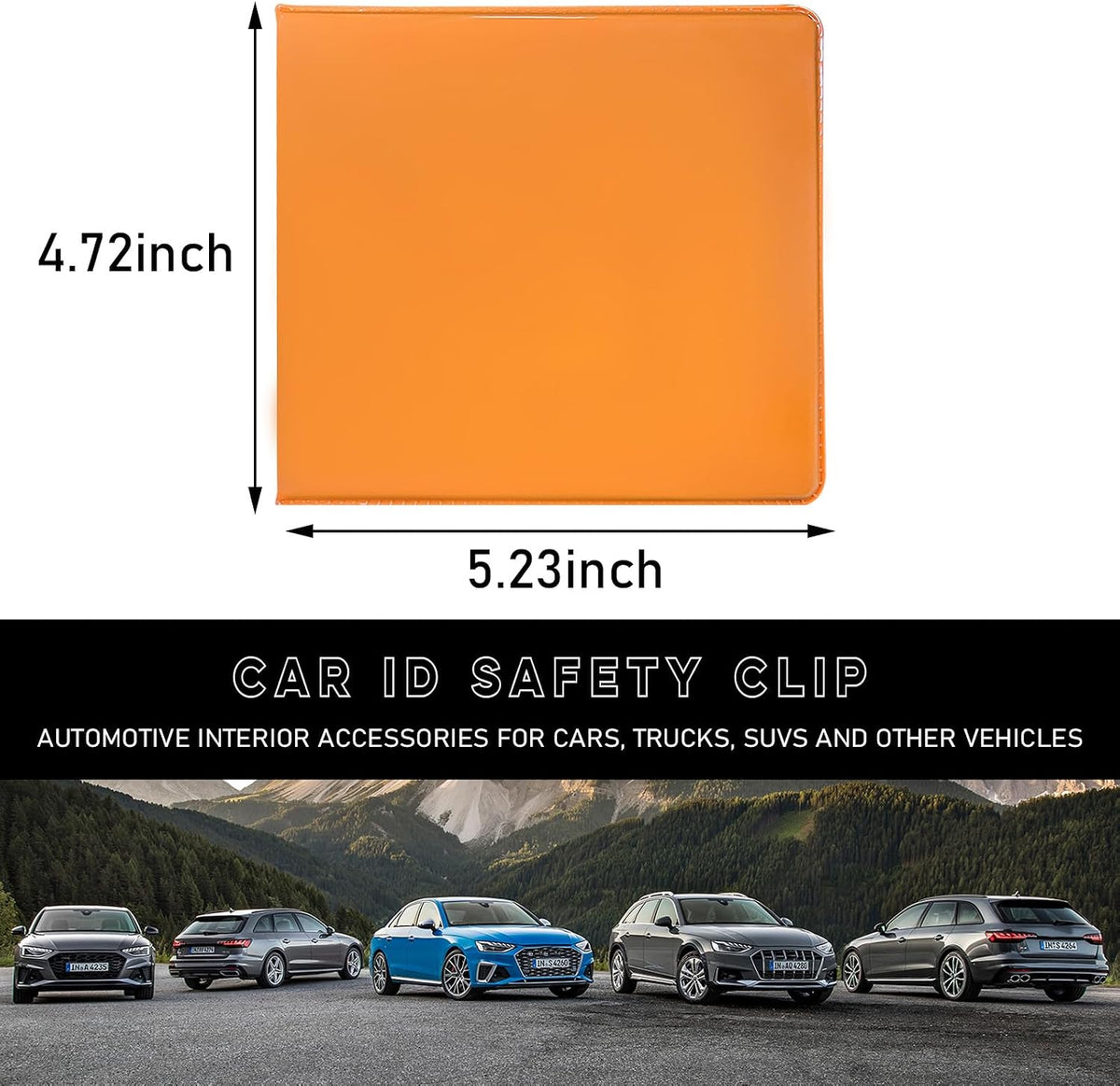Car Registration and Insurance Holder, 5.2"× 4.7" Premium Auto Glove Box Organizer with Closure, Essential Vehicle Document Holder for Card, Driver License (Red)