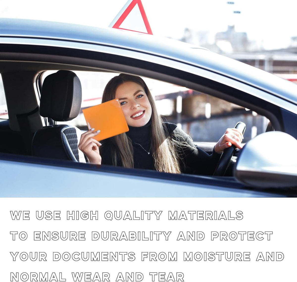 Car Registration and Insurance Holder, 5.2"× 4.7" Premium Auto Glove Box Organizer with Closure, Essential Vehicle Document Holder for Card, Driver License (Red)