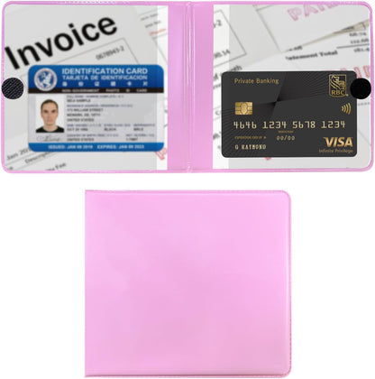 Car Registration and Insurance Holder, 5.2"× 4.7" Premium Auto Glove Box Organizer with Closure, Essential Vehicle Document Holder for Card, Driver License (Red)