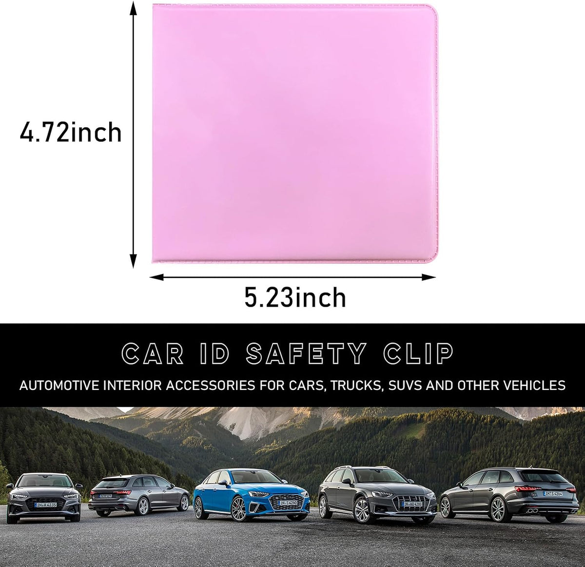 Car Registration and Insurance Holder, 5.2"× 4.7" Premium Auto Glove Box Organizer with Closure, Essential Vehicle Document Holder for Card, Driver License (Red)