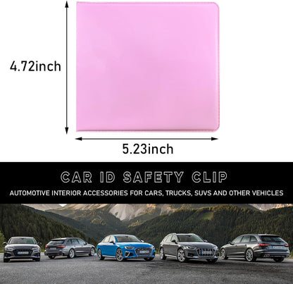 Car Registration and Insurance Holder, 5.2"× 4.7" Premium Auto Glove Box Organizer with Closure, Essential Vehicle Document Holder for Card, Driver License (Red)