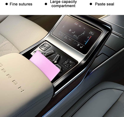 Car Registration and Insurance Holder, 5.2"× 4.7" Premium Auto Glove Box Organizer with Closure, Essential Vehicle Document Holder for Card, Driver License (Red)