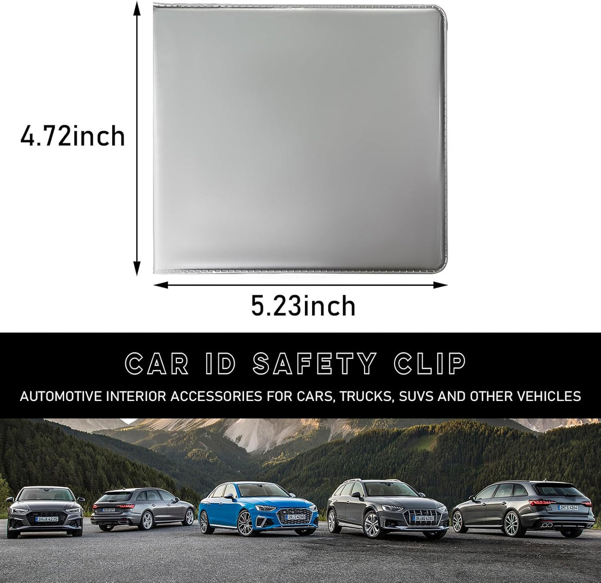 Car Registration and Insurance Holder, 5.2"× 4.7" Premium Auto Glove Box Organizer with Closure, Essential Vehicle Document Holder for Card, Driver License (Red)
