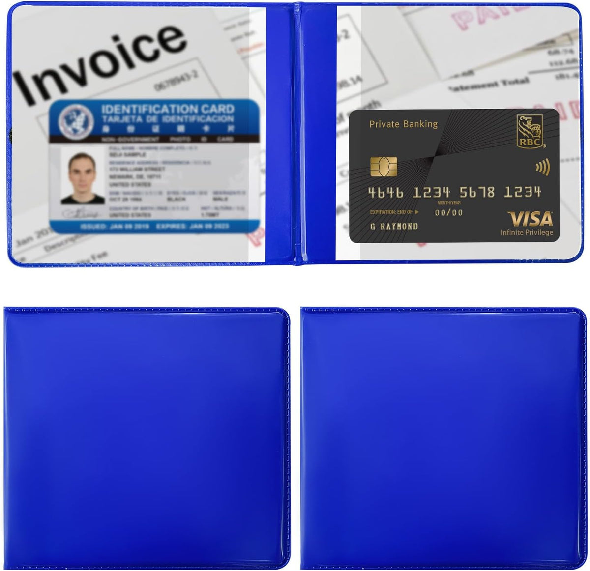 Car Registration and Insurance Holder, 5.2"× 4.7" Premium Auto Glove Box Organizer with Closure, Essential Vehicle Document Holder for Card, Driver License (Red)
