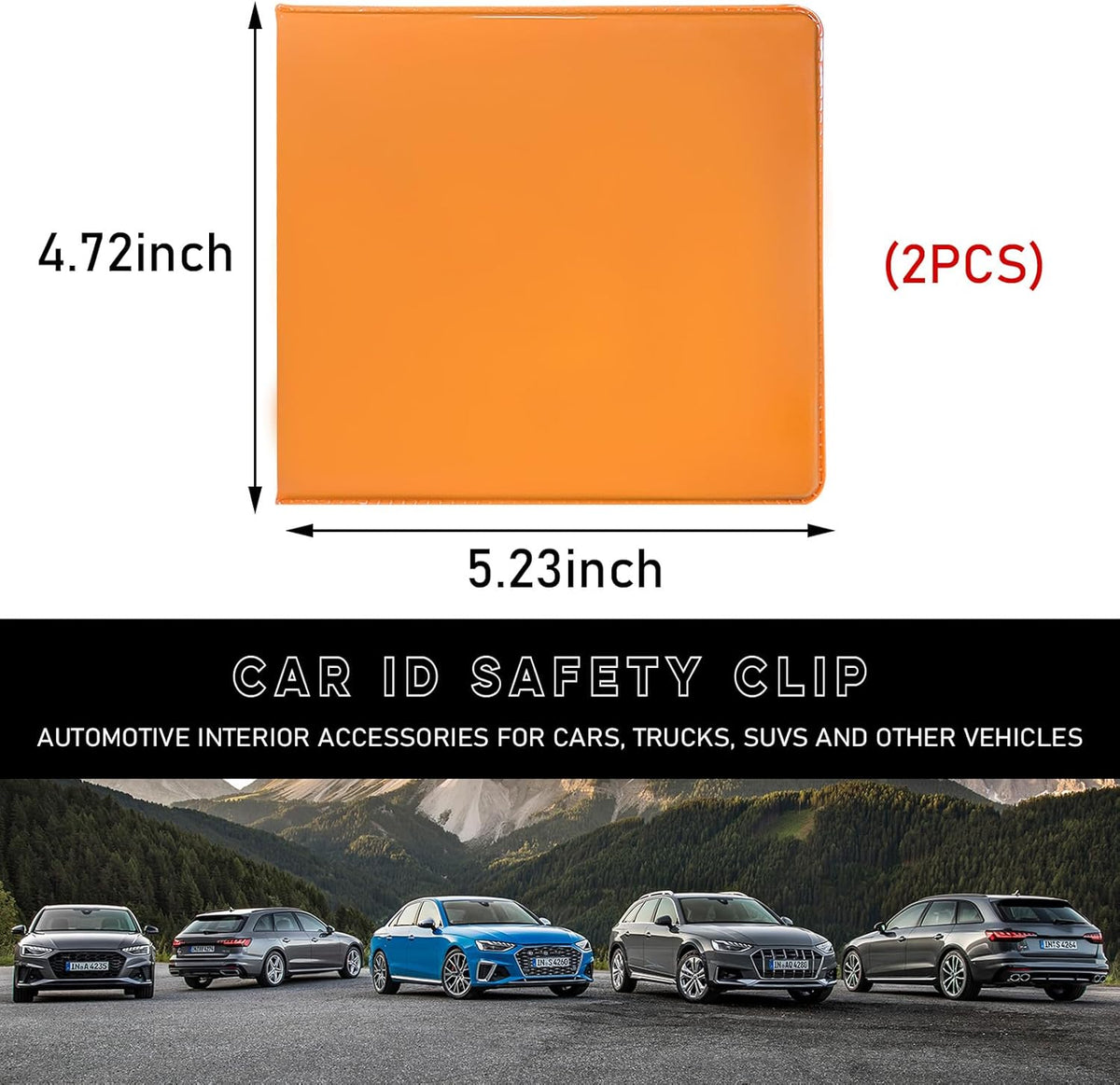 Car Registration and Insurance Holder, 5.2"× 4.7" Premium Auto Glove Box Organizer with Closure, Essential Vehicle Document Holder for Card, Driver License (Red)