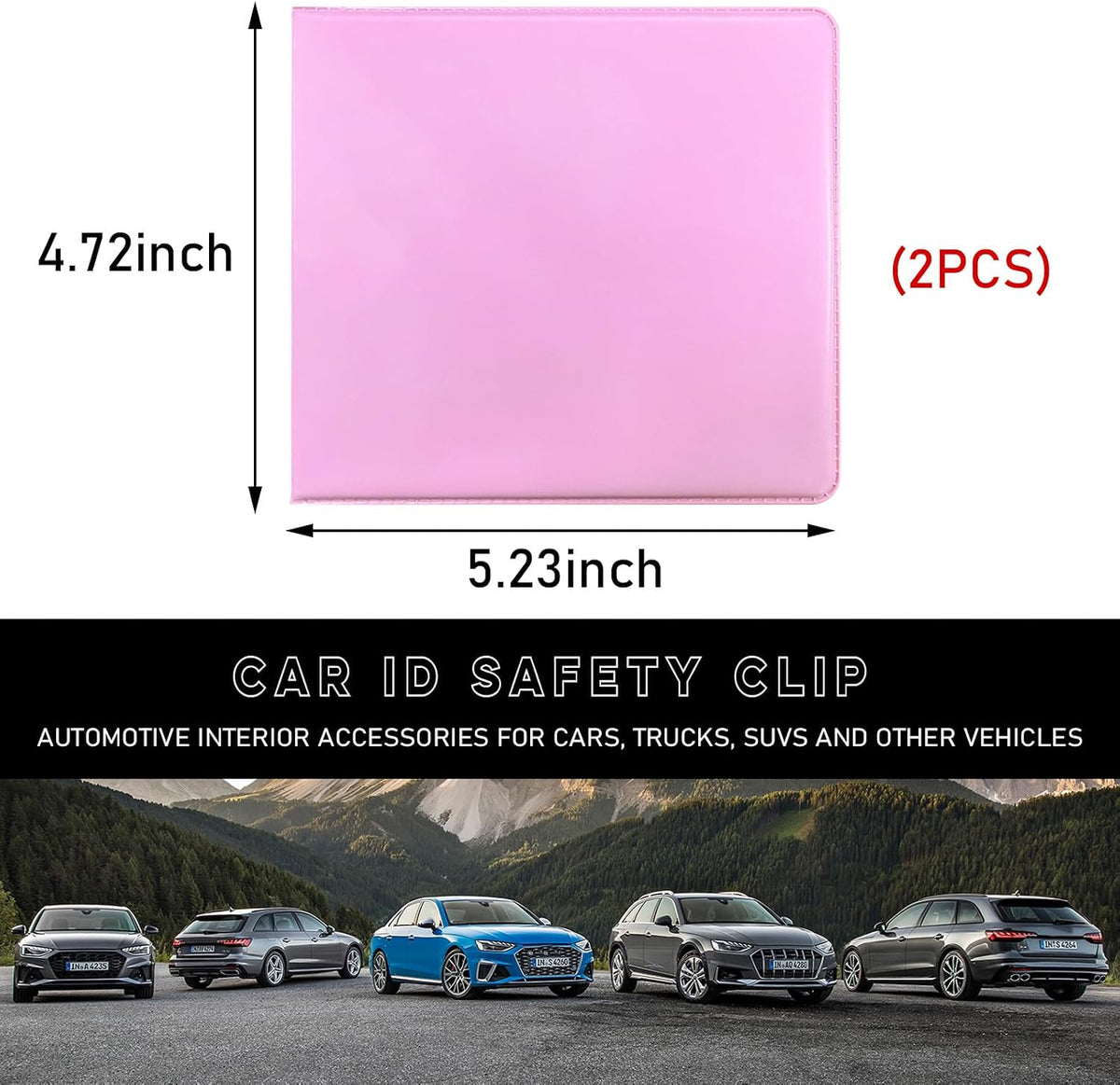 Car Registration and Insurance Holder, 5.2"× 4.7" Premium Auto Glove Box Organizer with Closure, Essential Vehicle Document Holder for Card, Driver License (Red)