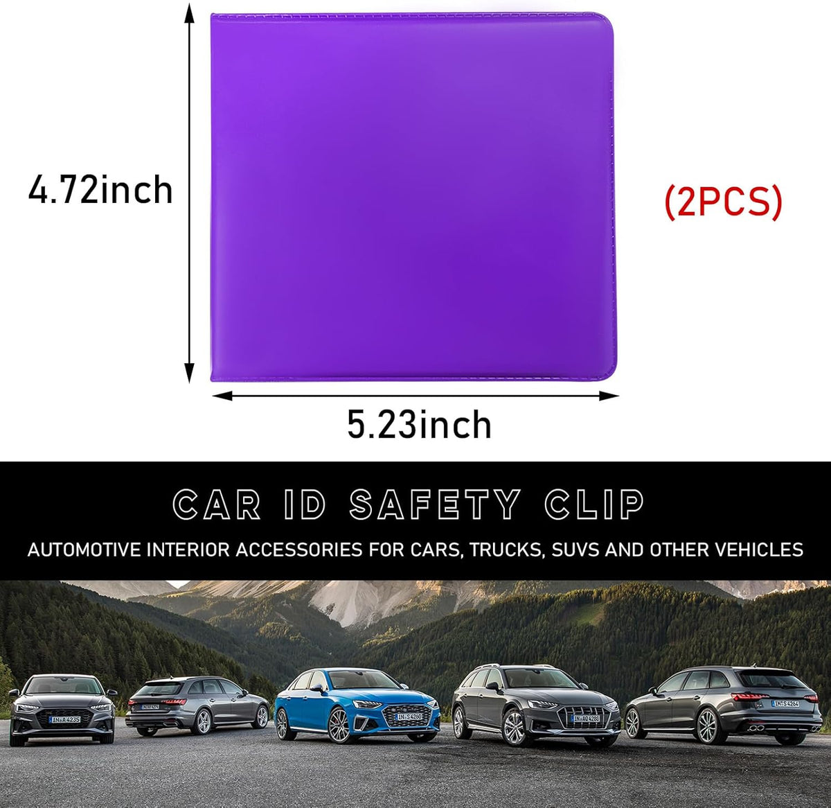 Car Registration and Insurance Holder, 5.2"× 4.7" Premium Auto Glove Box Organizer with Closure, Essential Vehicle Document Holder for Card, Driver License (Red)