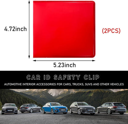 Car Registration and Insurance Holder, 5.2"× 4.7" Premium Auto Glove Box Organizer with Closure, Essential Vehicle Document Holder for Card, Driver License (Red)